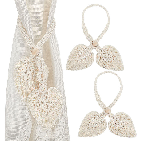 PandaHall 2Pcs Macrame Leaf Curtain Tie Backs Hand Knitting Cotton Drapery Holdbacks Adjustable Wooden Bead Curtain Tie Farmhouse Theme..., White
PandaHall 2Pcs Macrame Leaf Curtain Tie Backs Hand Knitting Cotton Drapery Holdbacks Adjustable Wooden Bead Curtain Tie Farmhouse Theme..., White