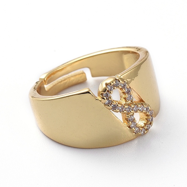 PandaHall Adjustable Brass Wide Band Rings, with Micro Pave Cubic Zirconia, Infinity, Clear, Golden, Size 7, 17.2mm Brass+Cubic Zirconia...
PandaHall Adjustable Brass Wide Band Rings, with Micro Pave Cubic Zirconia, Infinity, Clear, Golden, Size 7, 17.2mm Brass+Cubic Zirconia...