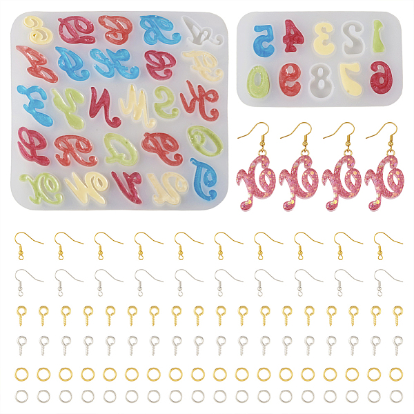PandaHall 2Pcs 2 Style Letter & Number Silicone Pendant Molds, with 60Pcs Brass Earring Hooks, 60Pcs Iron Jump Rings & 60Pcs Screw Eye Pin...
PandaHall 2Pcs 2 Style Letter & Number Silicone Pendant Molds, with 60Pcs Brass Earring Hooks, 60Pcs Iron Jump Rings & 60Pcs Screw Eye Pin...