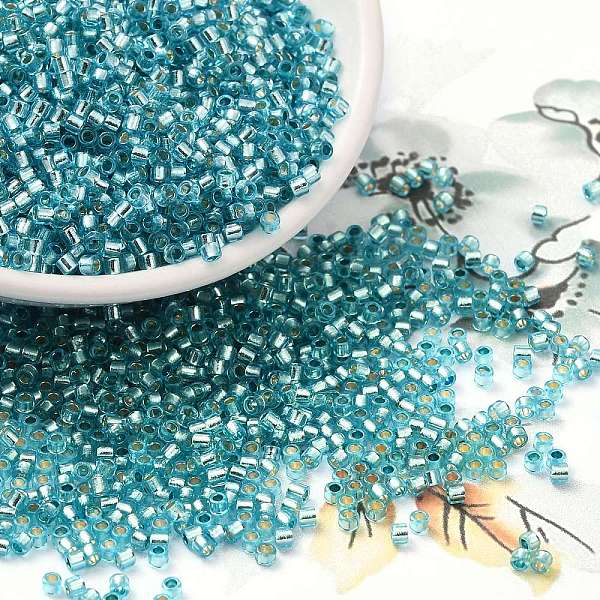 PandaHall Glass Seed Beads, Silver Lined, Cylinder, Medium Turquoise, 2x1.5mm, Hole: 1.4mm, about 50398pcs/pound Glass
PandaHall Glass Seed Beads, Silver Lined, Cylinder, Medium Turquoise, 2x1.5mm, Hole: 1.4mm, about 50398pcs/pound Glass