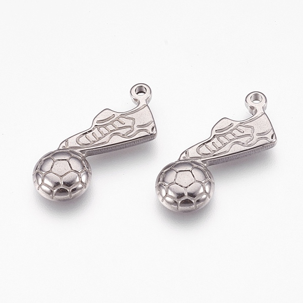 PandaHall 304 Stainless Steel Pendants, FootBall Shoes and FootBall/Soccer Ball, Stainless Steel Color, 11x26x3.5mm, Hole: 1.8mm 304...
PandaHall 304 Stainless Steel Pendants, FootBall Shoes and FootBall/Soccer Ball, Stainless Steel Color, 11x26x3.5mm, Hole: 1.8mm 304...