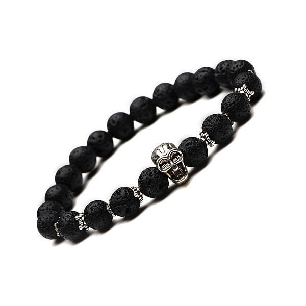PandaHall Natural Lava Rock & Alloy Skull Beaded Stretch Bracelet, 7-1/4 inch(18.5cm) Lava Rock Skull
PandaHall Natural Lava Rock & Alloy Skull Beaded Stretch Bracelet, 7-1/4 inch(18.5cm) Lava Rock Skull
