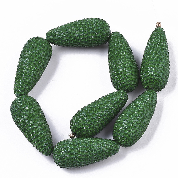 PandaHall Polymer Clay Rhinestone Beads, teardrop, Dark Green, 34.5~35x15~16mm, Hole: 1.4mm Polymer Clay+Glass Rhinestone Teardrop
PandaHall Polymer Clay Rhinestone Beads, teardrop, Dark Green, 34.5~35x15~16mm, Hole: 1.4mm Polymer Clay+Glass Rhinestone Teardrop