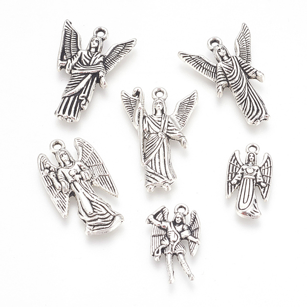 PandaHall Tibetan Style Alloy Pendants, Angel, Antique Silver, 19.5~28x10~18x2~3mm, Hole: 1.5~2mm, 6pcs/set Alloy Angel & Fairy
PandaHall Tibetan Style Alloy Pendants, Angel, Antique Silver, 19.5~28x10~18x2~3mm, Hole: 1.5~2mm, 6pcs/set Alloy Angel & Fairy