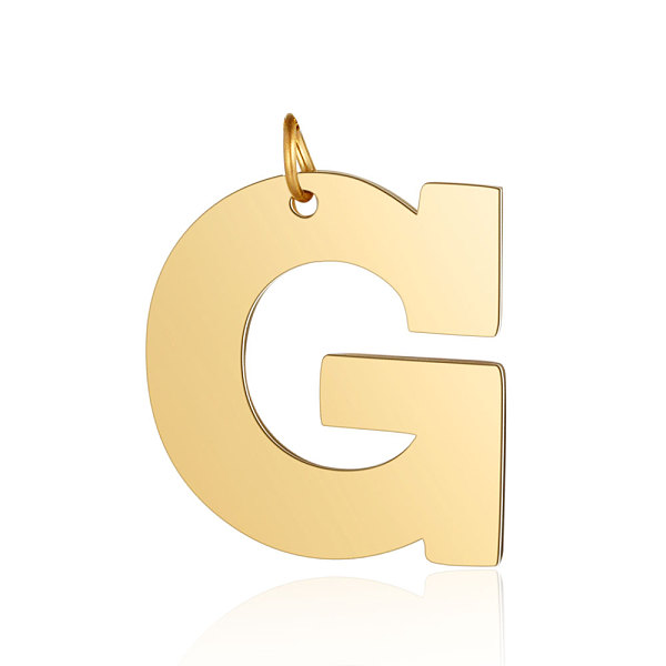 PandaHall 201 Stainless Steel Pendants, Letter, Golden, Letter.G, 30.5x29x1.5mm, Hole: 4.5mm 201 Stainless Steel Letter G
PandaHall 201 Stainless Steel Pendants, Letter, Golden, Letter.G, 30.5x29x1.5mm, Hole: 4.5mm 201 Stainless Steel Letter G