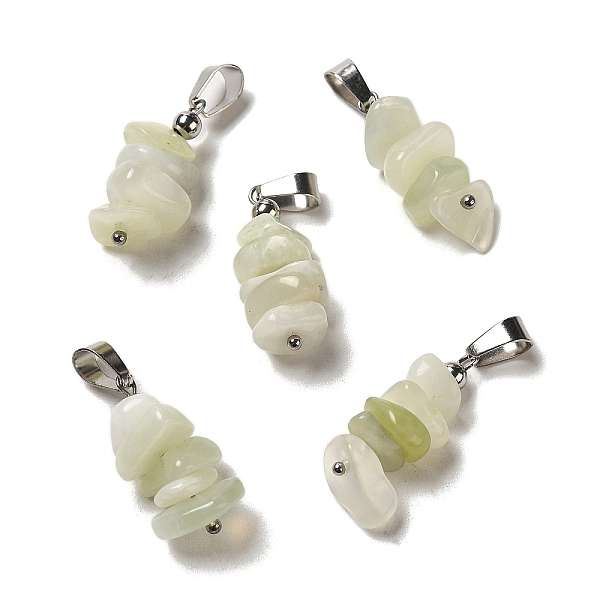 PandaHall Natural New Jade Chip Pendants, Lucky Charms with Stainless Steel Color Plated Stainless Steel Snap on Bails, 24~27x11~14x7~10mm...
PandaHall Natural New Jade Chip Pendants, Lucky Charms with Stainless Steel Color Plated Stainless Steel Snap on Bails, 24~27x11~14x7~10mm...