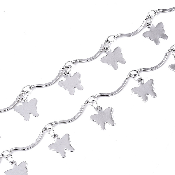 PandaHall 304 Stainless Steel Curved Bar Link Chains, Scalloped Bar Chain, with Butterfly Charms, Soldered, Stainless Steel Color, Link...
PandaHall 304 Stainless Steel Curved Bar Link Chains, Scalloped Bar Chain, with Butterfly Charms, Soldered, Stainless Steel Color, Link...