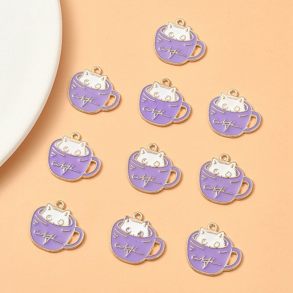 PandaHall Alloy Enamel Pendants, Light Gold, Cup with Cat Charm, Lilac, 18.5x20x1mm, Hole: 1.5mm Alloy+Enamel Cat Shape Purple
PandaHall Alloy Enamel Pendants, Light Gold, Cup with Cat Charm, Lilac, 18.5x20x1mm, Hole: 1.5mm Alloy+Enamel Cat Shape Purple