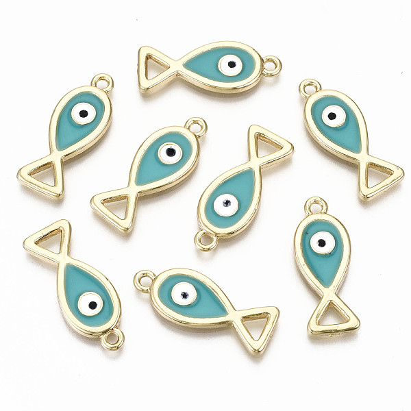 PandaHall Alloy Enamel Pendants, Cadmium Free & Nickel Free & Lead Free, Light Gold, Fish, Dark Turquoise, 28x11x2mm, Hole: 2mm Alloy+Enamel...
PandaHall Alloy Enamel Pendants, Cadmium Free & Nickel Free & Lead Free, Light Gold, Fish, Dark Turquoise, 28x11x2mm, Hole: 2mm Alloy+Enamel...