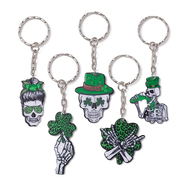PandaHall Saint Patrick's Day Printed Acrylic Pendants Keychain, with Iron Split Key Rings, Skull, Platinum, 8.8~9.7cm Acrylic Skull Green
PandaHall Saint Patrick's Day Printed Acrylic Pendants Keychain, with Iron Split Key Rings, Skull, Platinum, 8.8~9.7cm Acrylic Skull Green
