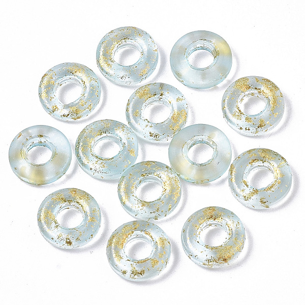 PandaHall Transparent Spray Painted Glass European Beads, Large Hole Beads , with Golden Foil, Donut, Pale Turquoise, 11x3mm, Hole: 4mm...
PandaHall Transparent Spray Painted Glass European Beads, Large Hole Beads , with Golden Foil, Donut, Pale Turquoise, 11x3mm, Hole: 4mm...