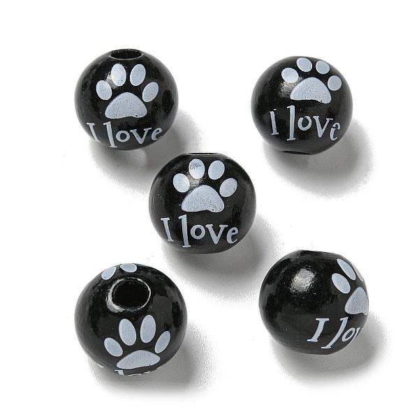 PandaHall Printed Wood European Beads, Round with Word Pattern, Black, 15.5~16mm, Hole: 4~4.5mm Wood Round Black
PandaHall Printed Wood European Beads, Round with Word Pattern, Black, 15.5~16mm, Hole: 4~4.5mm Wood Round Black