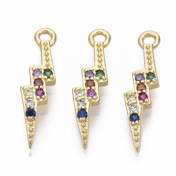 PandaHall Brass Micro Pave Cubic Zirconia Pendants, Nickel Free, Lightning, Real 18K Gold Plated, Colorful, 15.5x3.5x2mm, Hole: 1.2mm...
PandaHall Brass Micro Pave Cubic Zirconia Pendants, Nickel Free, Lightning, Real 18K Gold Plated, Colorful, 15.5x3.5x2mm, Hole: 1.2mm...