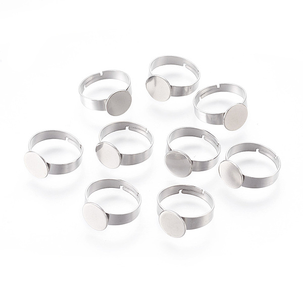 PandaHall Adjustable 304 Stainless Steel Finger Rings Components, Pad Ring Base Findings, Flat Round, Stainless Steel Color, Tray: 10mm...
PandaHall Adjustable 304 Stainless Steel Finger Rings Components, Pad Ring Base Findings, Flat Round, Stainless Steel Color, Tray: 10mm...