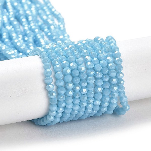 PandaHall Electroplate Opaque Glass Beads Strands, Faceted(32 Facets), Pearl Luster Plated, Round, Light Sky Blue, 3mm, Hole: 0.8mm, about...
PandaHall Electroplate Opaque Glass Beads Strands, Faceted(32 Facets), Pearl Luster Plated, Round, Light Sky Blue, 3mm, Hole: 0.8mm, about...