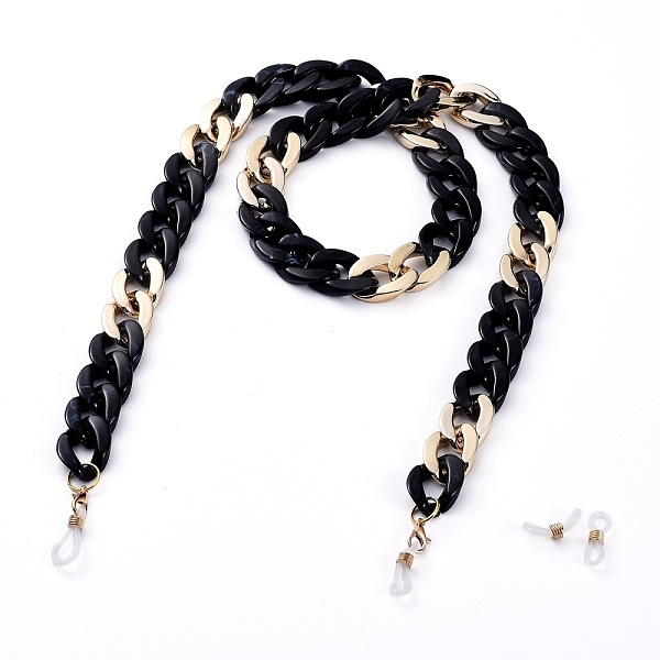PandaHall Eyeglasses Chains, Neck Strap for Eyeglasses, with CCB Plastic & Acrylic Curb Chains, Alloy Lobster Claw Clasps and Rubber Loop..., Black
PandaHall Eyeglasses Chains, Neck Strap for Eyeglasses, with CCB Plastic & Acrylic Curb Chains, Alloy Lobster Claw Clasps and Rubber Loop..., Black