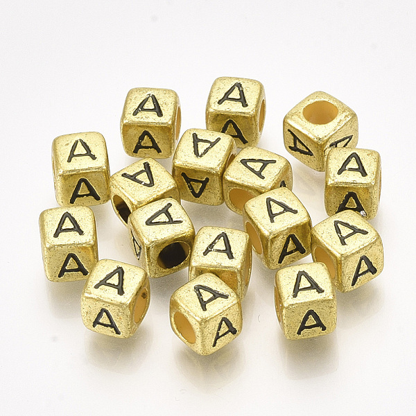PandaHall Acrylic Beads, Horizontal Hole, Metallic Plated, Cube with Letter.A, 6x6x6mm, 2600pcs/500g Acrylic Letter A
PandaHall Acrylic Beads, Horizontal Hole, Metallic Plated, Cube with Letter.A, 6x6x6mm, 2600pcs/500g Acrylic Letter A