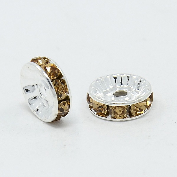 PandaHall Brass Grade A Rhinestone Spacer Beads, Silver Color Plated, Nickel Free, Light Colorado Topaz, 10x4mm, Hole: 2mm Brass+Rhinestone..., Yellow
PandaHall Brass Grade A Rhinestone Spacer Beads, Silver Color Plated, Nickel Free, Light Colorado Topaz, 10x4mm, Hole: 2mm Brass+Rhinestone..., Yellow