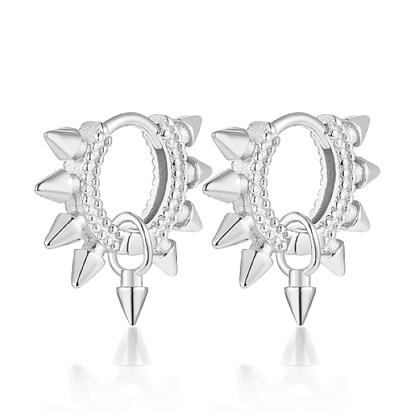 PandaHall Rhodium Plated 925 Sterling Silver Spike Punk Huggie Hoop Earrings, for Women Girls Men, Platinum, 15x17mm Sterling Silver Others
PandaHall Rhodium Plated 925 Sterling Silver Spike Punk Huggie Hoop Earrings, for Women Girls Men, Platinum, 15x17mm Sterling Silver Others