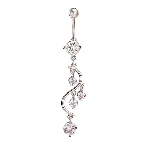 PandaHall Piercing Jewelry Real Platinum Plated Brass Rhinestone S Shape Navel Ring Belly Rings, Crystal, 63x9mm, Bar Length: 3/8"(10mm)..., Clear
PandaHall Piercing Jewelry Real Platinum Plated Brass Rhinestone S Shape Navel Ring Belly Rings, Crystal, 63x9mm, Bar Length: 3/8"(10mm)..., Clear