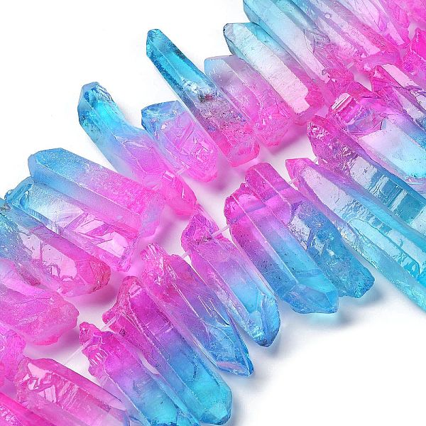 PandaHall Natural Quartz Crystal Beads Strands, Pointed Pendants, Faceted, Column, Dyed, Two Tone, Sky Blue, 15~40x5~13x4.5~12mm, Hole: 1mm...
PandaHall Natural Quartz Crystal Beads Strands, Pointed Pendants, Faceted, Column, Dyed, Two Tone, Sky Blue, 15~40x5~13x4.5~12mm, Hole: 1mm...