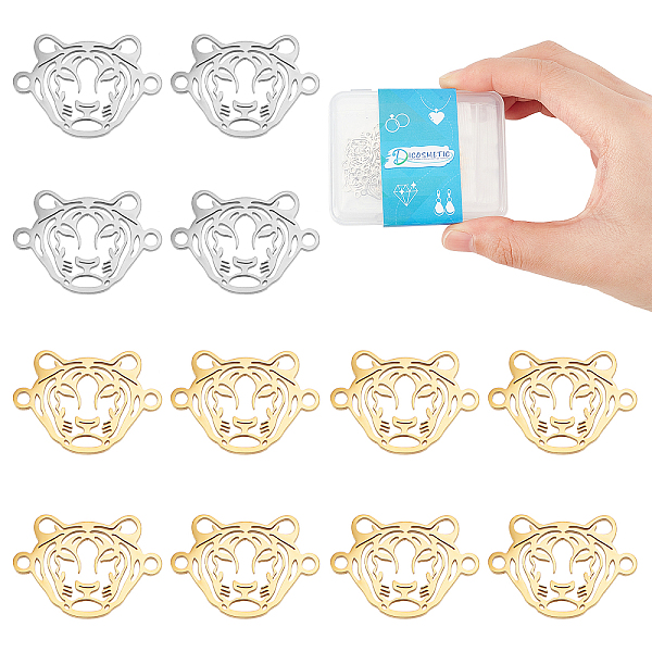 PandaHall DICOSMETIC 20Pcs 2 Colors 201 Stainless Steel Connector Charms, Laser Cut, Tiger, Mixed Color, 12.5x17.5x1mm, Hole: 1.4mm...
PandaHall DICOSMETIC 20Pcs 2 Colors 201 Stainless Steel Connector Charms, Laser Cut, Tiger, Mixed Color, 12.5x17.5x1mm, Hole: 1.4mm...
