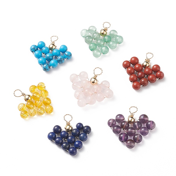 PandaHall 7Pcs Gemstone Copper Wire Wrapped Pendants, Heart Charm, Natural Rose Quartz & Quartz Crystal & Red Jasper & Lapis Lazuli &...
PandaHall 7Pcs Gemstone Copper Wire Wrapped Pendants, Heart Charm, Natural Rose Quartz & Quartz Crystal & Red Jasper & Lapis Lazuli &...