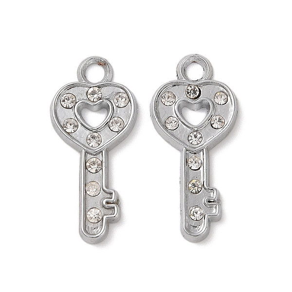 PandaHall Alloy Pendants, with Glass Rhinestone, Key, Platinum, 26x12x2mm, Hole: 2.5mm Alloy+Rhinestone Key Clear
PandaHall Alloy Pendants, with Glass Rhinestone, Key, Platinum, 26x12x2mm, Hole: 2.5mm Alloy+Rhinestone Key Clear