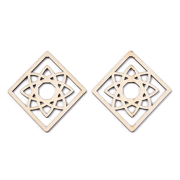 PandaHall Unfinished Natural Poplar Wood Big Pendants, Laser Cut Wood Shapes, Rhombus Charm with Flower, Antique White, 80x75x3mm, Side...
PandaHall Unfinished Natural Poplar Wood Big Pendants, Laser Cut Wood Shapes, Rhombus Charm with Flower, Antique White, 80x75x3mm, Side...