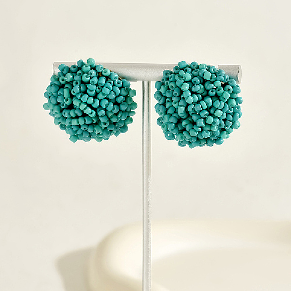 PandaHall Plastic Bead Cluster Stud Earrings, Real 18K Gold Plated Brass Jewelry for Women, Half Round, Turquoise, 30mm Plastic Half Round..., Green
PandaHall Plastic Bead Cluster Stud Earrings, Real 18K Gold Plated Brass Jewelry for Women, Half Round, Turquoise, 30mm Plastic Half Round..., Green