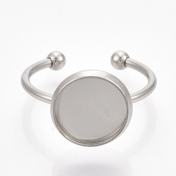 PandaHall 201 Stainless Steel Cuff Finger Rings Components, Pad Ring Base Settings, Flat Round, Stainless Steel Color, Tray: 12mm, Size 7...
PandaHall 201 Stainless Steel Cuff Finger Rings Components, Pad Ring Base Settings, Flat Round, Stainless Steel Color, Tray: 12mm, Size 7...