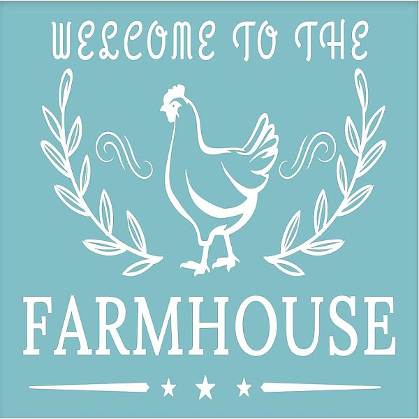 PandaHall Self-Adhesive Silk Screen Printing Stencil, for Painting on Wood, DIY Decoration T-Shirt Fabric, Sky Blue, Chicken with WELCOME TO...
PandaHall Self-Adhesive Silk Screen Printing Stencil, for Painting on Wood, DIY Decoration T-Shirt Fabric, Sky Blue, Chicken with WELCOME TO...