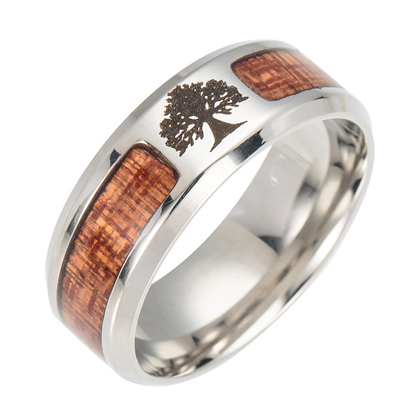 PandaHall Stainless Steel Wide Band Finger Rings, with Acacia, Tree, Size 9, Stainless Steel Color, 19mm Stainless Steel
PandaHall Stainless Steel Wide Band Finger Rings, with Acacia, Tree, Size 9, Stainless Steel Color, 19mm Stainless Steel