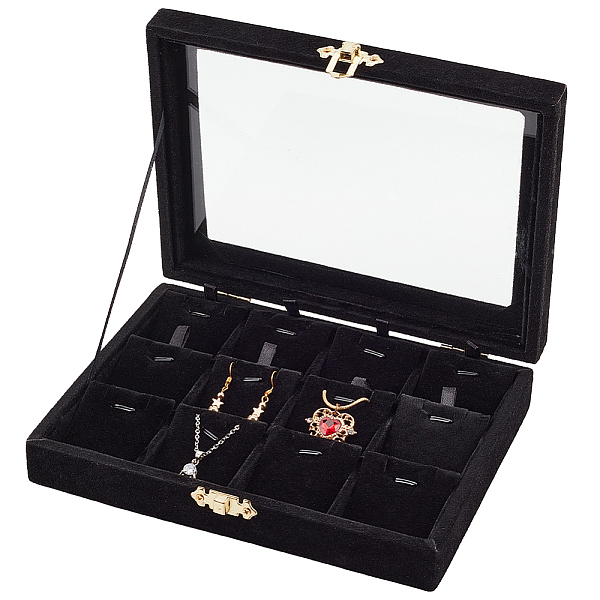 PandaHall PH Velvet 12 Grid Jewelry Box Jewelry Organizer Tray with Lock Wood Jewelry Tray with Clear Lid Jewelry Storage Box for Women..., Black
PandaHall PH Velvet 12 Grid Jewelry Box Jewelry Organizer Tray with Lock Wood Jewelry Tray with Clear Lid Jewelry Storage Box for Women..., Black