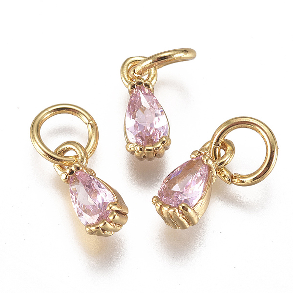 PandaHall Brass Micro Pave Cubic Zirconia Charms, with Jump Ring, Long-Lasting Plated, Real 18K Gold Plated, Faceted, Teardrop, Pink...
PandaHall Brass Micro Pave Cubic Zirconia Charms, with Jump Ring, Long-Lasting Plated, Real 18K Gold Plated, Faceted, Teardrop, Pink...
