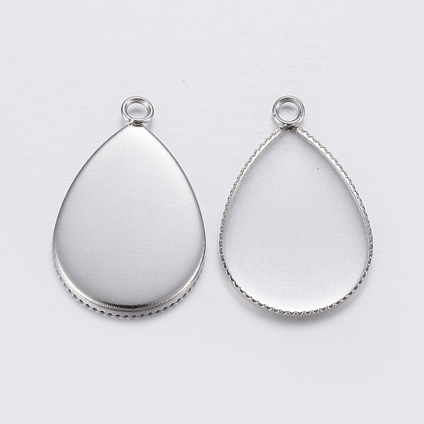 PandaHall 304 Stainless Steel Pendant Cabochon Settings, Milled Edge Bezel Cups, teardrop, Stainless Steel Color, Tray: 18x13mm...
PandaHall 304 Stainless Steel Pendant Cabochon Settings, Milled Edge Bezel Cups, teardrop, Stainless Steel Color, Tray: 18x13mm...