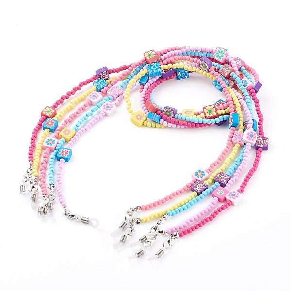 PandaHall Eyeglasses Chains, Neck Strap for Eyeglasses, with Acrylic Round Beads, Polymer Clay Beads and Rubber Loop End, Square with Flower..., Multicolor
PandaHall Eyeglasses Chains, Neck Strap for Eyeglasses, with Acrylic Round Beads, Polymer Clay Beads and Rubber Loop End, Square with Flower..., Multicolor