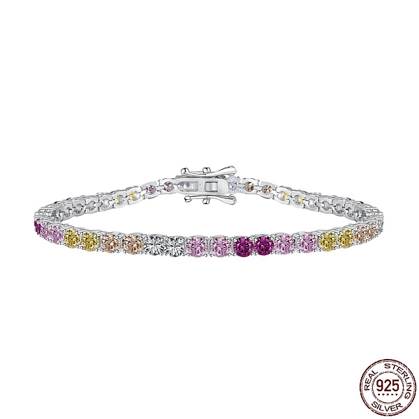 PandaHall Rhodium Plated 925 Sterling Silver Link Chain Bracelet, Colorful Cubic Zirconia Tennes Bracelet, Round, 7-1/2 inch(19cm) Sterling...
PandaHall Rhodium Plated 925 Sterling Silver Link Chain Bracelet, Colorful Cubic Zirconia Tennes Bracelet, Round, 7-1/2 inch(19cm) Sterling...