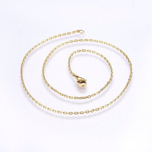 PandaHall 304 Stainless Steel Cable Chains Necklaces, with Lobster Claw Clasps, Golden, 16.5 inch(42cm), 1.6mm 304 Stainless Steel
PandaHall 304 Stainless Steel Cable Chains Necklaces, with Lobster Claw Clasps, Golden, 16.5 inch(42cm), 1.6mm 304 Stainless Steel