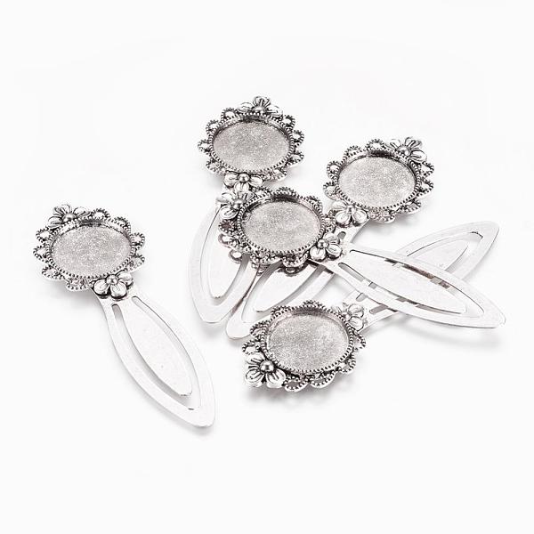 PandaHall Tibetan Style Bookmark Cabochon Settings, Cadmium Free & Lead Free, Antique Silver, Tray: 20mm, 83x28x4mm Alloy
PandaHall Tibetan Style Bookmark Cabochon Settings, Cadmium Free & Lead Free, Antique Silver, Tray: 20mm, 83x28x4mm Alloy