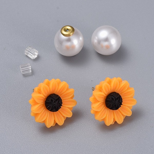 PandaHall Resin Stud Earrings, with Brass Findings, Plastic Ear Nuts and Acrylic Pearl Ear Nuts, Sunflower, Orange, 15.5mm, Pin: 0.7mm Resin...
PandaHall Resin Stud Earrings, with Brass Findings, Plastic Ear Nuts and Acrylic Pearl Ear Nuts, Sunflower, Orange, 15.5mm, Pin: 0.7mm Resin...