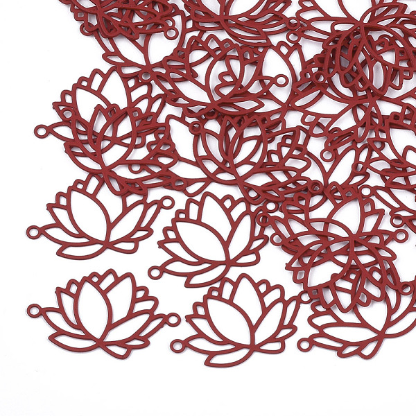 PandaHall 430 Stainless Steel Links connectors, Spray Painted, Etched Metal Embellishments, Lotus, Red, 14x22.5x0.5mm, Hole: 1.2mm 430...
PandaHall 430 Stainless Steel Links connectors, Spray Painted, Etched Metal Embellishments, Lotus, Red, 14x22.5x0.5mm, Hole: 1.2mm 430...