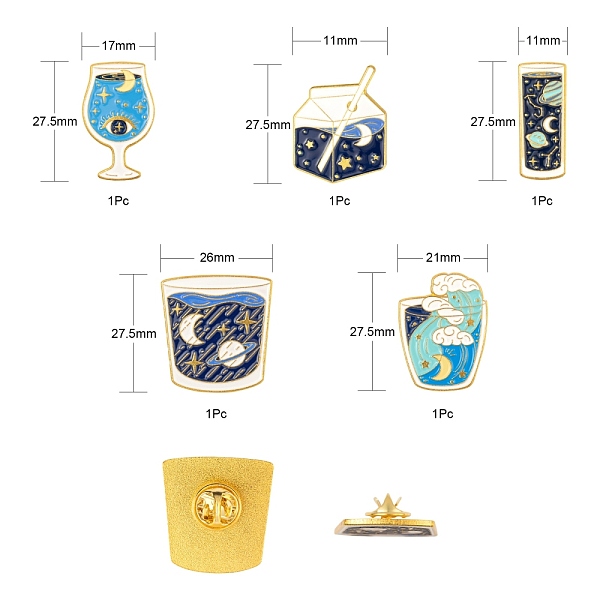 PandaHall 5Pcs 5 Style Alloy Enamel Brooches, Enamel Pin, with Butterfly Clutches, Cup & Wine Glass & Milk, Golden, Mixed Color..., Multicolor
PandaHall 5Pcs 5 Style Alloy Enamel Brooches, Enamel Pin, with Butterfly Clutches, Cup & Wine Glass & Milk, Golden, Mixed Color..., Multicolor