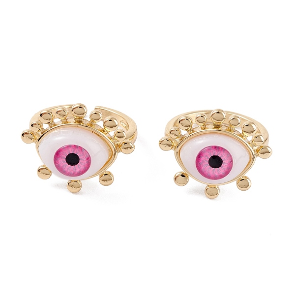PandaHall Brass Cuff Rings, Open Rings, with Resin Beads, Long-Lasting Plated, Real 18K Gold Plated, Evil Eye, Pink, 2.5mm, Inner Diameter...
PandaHall Brass Cuff Rings, Open Rings, with Resin Beads, Long-Lasting Plated, Real 18K Gold Plated, Evil Eye, Pink, 2.5mm, Inner Diameter...