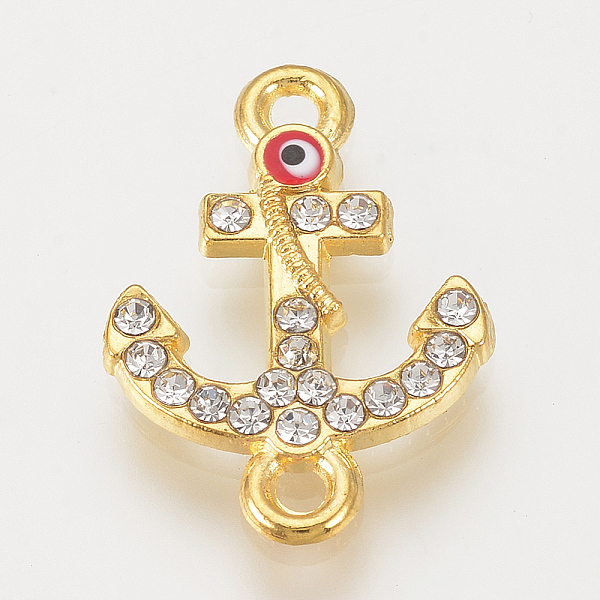 PandaHall Alloy Rhinestone Links connectors, Cadmium Free & Lead Free, Anchor with Evil Eye, Red, Golden, 21x14.5x2mm, Hole: 1mm...
PandaHall Alloy Rhinestone Links connectors, Cadmium Free & Lead Free, Anchor with Evil Eye, Red, Golden, 21x14.5x2mm, Hole: 1mm...