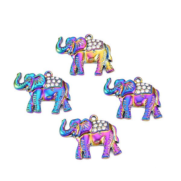 PandaHall Rainbow Color Alloy Pendants, with Rhinestone, Cadmium Free & Lead Free, Elephant, 32x43x4mm, Hole: 2.5mm Acrylic+Rhinestone..., Clear
PandaHall Rainbow Color Alloy Pendants, with Rhinestone, Cadmium Free & Lead Free, Elephant, 32x43x4mm, Hole: 2.5mm Acrylic+Rhinestone..., Clear