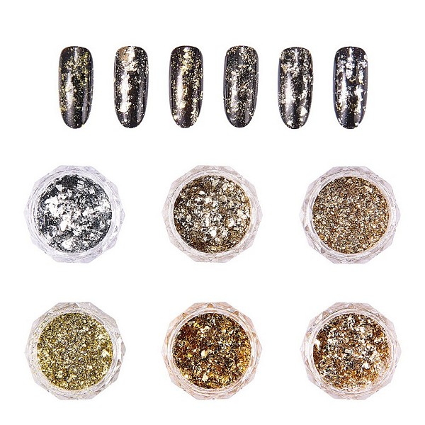 PandaHall Nail Art Powder, Shinning Mirror Effect, Mixed Color, 30x18mm, 6box/set Plastic Multicolor
PandaHall Nail Art Powder, Shinning Mirror Effect, Mixed Color, 30x18mm, 6box/set Plastic Multicolor