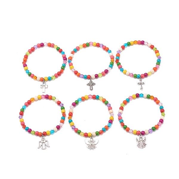 PandaHall 6Pcs 6 Style Synthetic Turquoise(Dyed) & Acrylic Beaded Stretch Bracelets Set, Fairy & Cross Alloy Charms Bracelets for Women...
PandaHall 6Pcs 6 Style Synthetic Turquoise(Dyed) & Acrylic Beaded Stretch Bracelets Set, Fairy & Cross Alloy Charms Bracelets for Women...