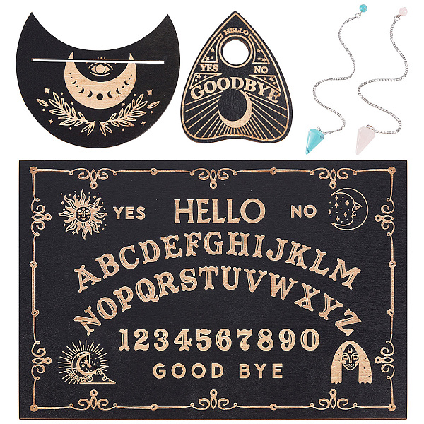 PandaHall CREATCABIN 5Pcs Spirit Board Kit Tarot Card Holder Stand Pendulum Board Wooden Talking Boards with Planchette Dowsing Divination..., Black
PandaHall CREATCABIN 5Pcs Spirit Board Kit Tarot Card Holder Stand Pendulum Board Wooden Talking Boards with Planchette Dowsing Divination..., Black
