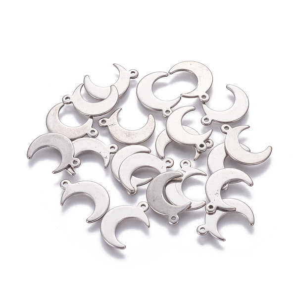 PandaHall 304 Stainless Steel Pendants, Moon, Stainless Steel Color, 16x11x0.9mm, Hole: 1.4~1.5mm 304 Stainless Steel Moon
PandaHall 304 Stainless Steel Pendants, Moon, Stainless Steel Color, 16x11x0.9mm, Hole: 1.4~1.5mm 304 Stainless Steel Moon